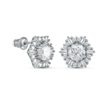 Silver Flake Earrings - Sterling Silver Earrings For Women - Silver Stud Earrings Earrings Brother & Sisters